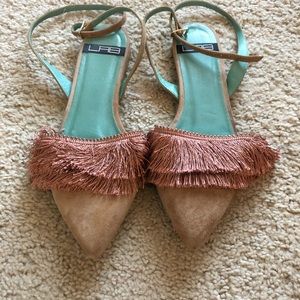 Anthropologie Fringed D’Orsay Flats